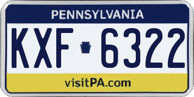 PA license plate KXF6322
