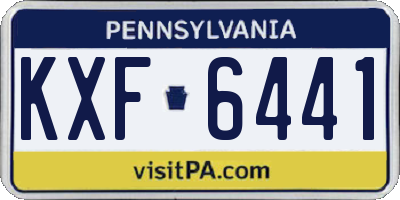 PA license plate KXF6441