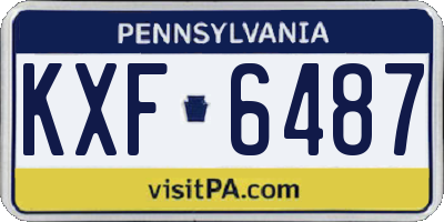 PA license plate KXF6487