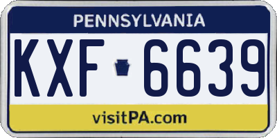 PA license plate KXF6639
