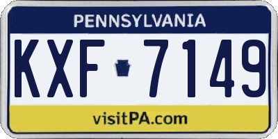 PA license plate KXF7149