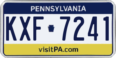 PA license plate KXF7241