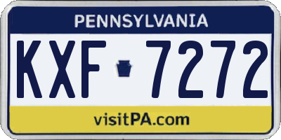 PA license plate KXF7272