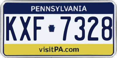 PA license plate KXF7328