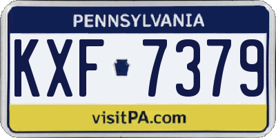 PA license plate KXF7379