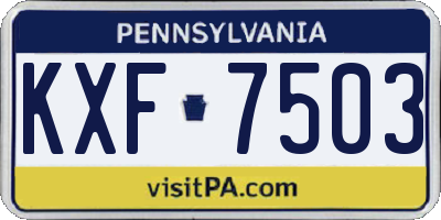 PA license plate KXF7503