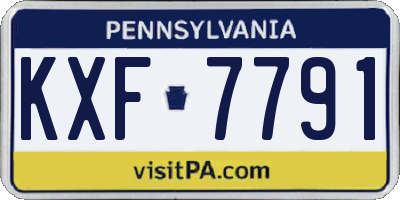 PA license plate KXF7791