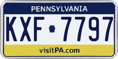 PA license plate KXF7797