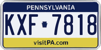 PA license plate KXF7818