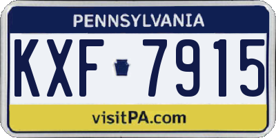 PA license plate KXF7915