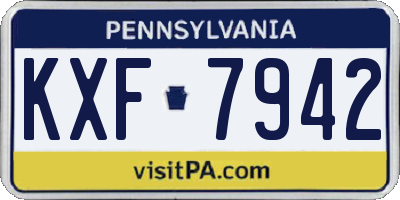 PA license plate KXF7942