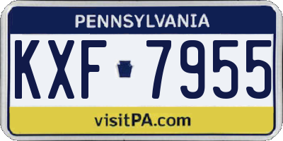 PA license plate KXF7955