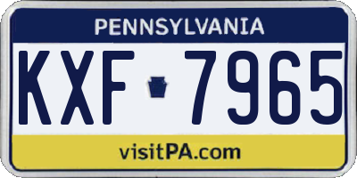PA license plate KXF7965