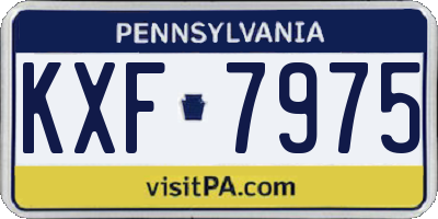 PA license plate KXF7975