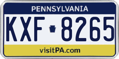 PA license plate KXF8265
