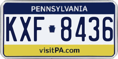 PA license plate KXF8436