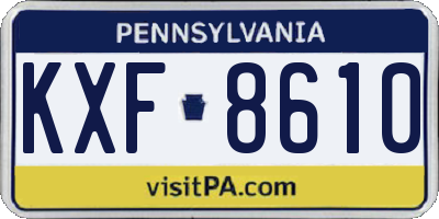 PA license plate KXF8610