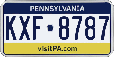 PA license plate KXF8787