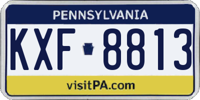 PA license plate KXF8813