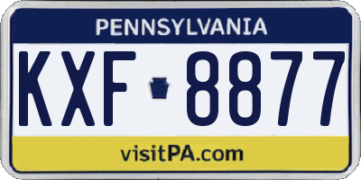 PA license plate KXF8877