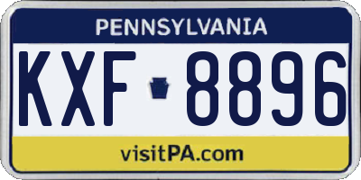 PA license plate KXF8896
