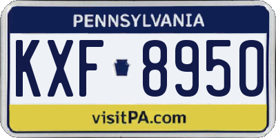 PA license plate KXF8950