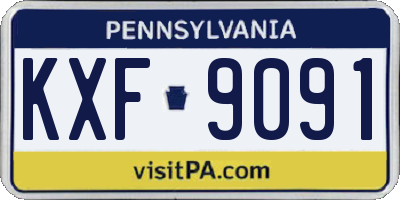 PA license plate KXF9091