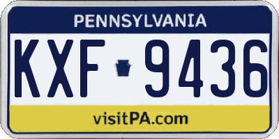 PA license plate KXF9436
