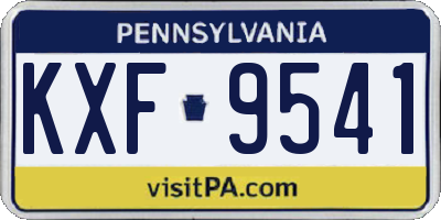 PA license plate KXF9541