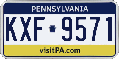 PA license plate KXF9571