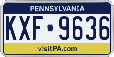 PA license plate KXF9636