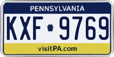 PA license plate KXF9769