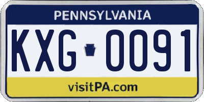 PA license plate KXG0091