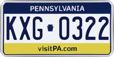 PA license plate KXG0322