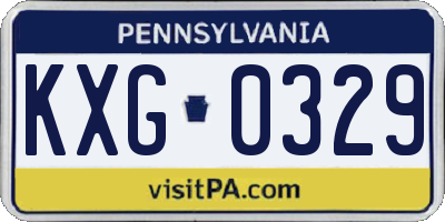PA license plate KXG0329