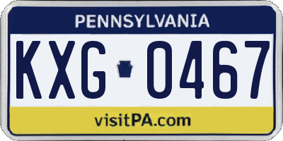PA license plate KXG0467