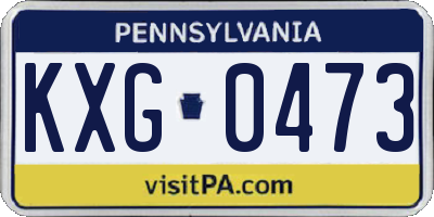 PA license plate KXG0473
