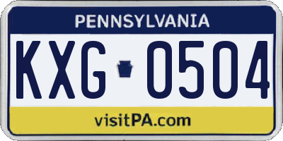 PA license plate KXG0504