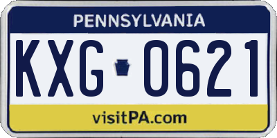 PA license plate KXG0621