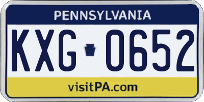PA license plate KXG0652