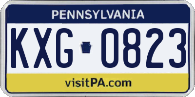 PA license plate KXG0823