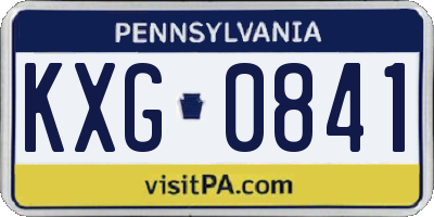 PA license plate KXG0841
