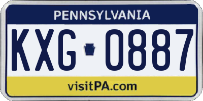 PA license plate KXG0887