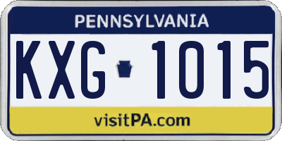 PA license plate KXG1015