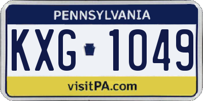 PA license plate KXG1049