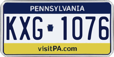 PA license plate KXG1076