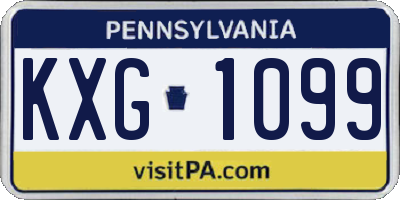 PA license plate KXG1099
