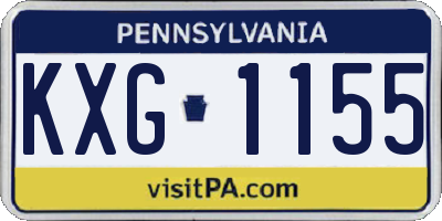 PA license plate KXG1155