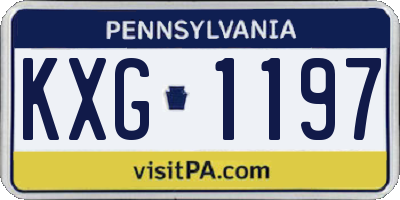 PA license plate KXG1197