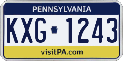 PA license plate KXG1243